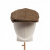 Dents Abraham Moon Herrinbone Tweed Flat Cap Chestnut