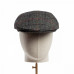 Dents Abraham Moon Herrinbone Tweed Flat Cap Gray