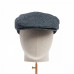 Dents Abraham Moon Herrinbone Tweed Flat Cap Navy