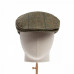 Dents Abraham Moon Herrinbone Tweed Flat Cap Olive