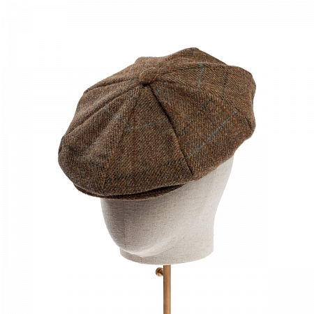 Dents Abraham Moon Tweed 8 Piece Cap Chestnut