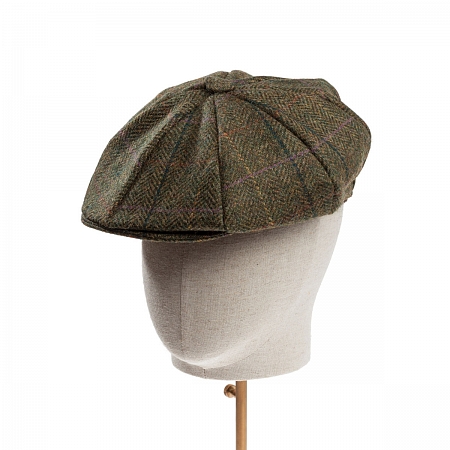 Dents Abraham Moon Tweed 8 Piece Cap Olive