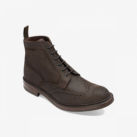Loake Bedale Dark Brown Waxed Suede