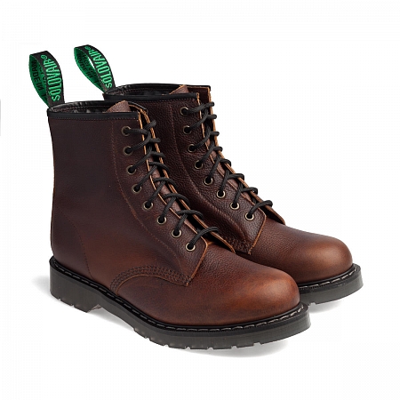 Solovair 8 Eye Derby Brown Grain