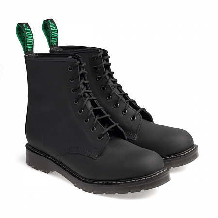 Solovair 8 Eye Derby Black Greasy