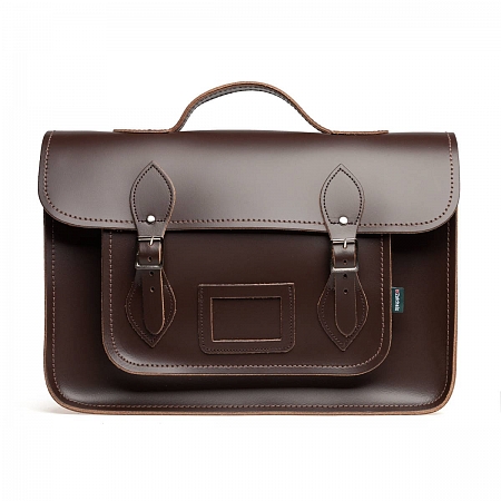 14.5-inch Classic Satchel Dark Brown